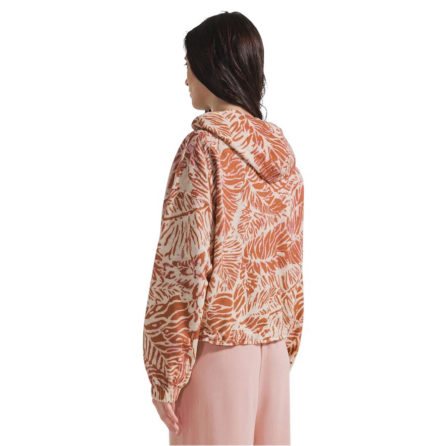Felpa fiammata stampa 'foglie' con zip da donna Deha | D2242037704